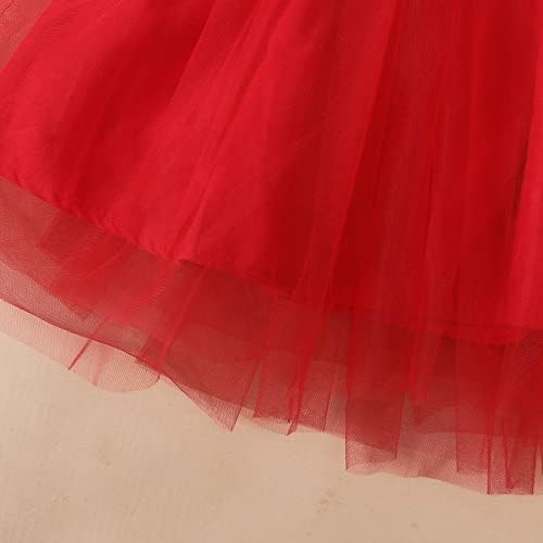 Празнична рокля KAGAYD за момичета, рокля с къс ръкав за малки момичета Рокля на Деня на Независимостта, 4 юли, Фатиновые рокли в райе със Звездна принтом (червено, в про