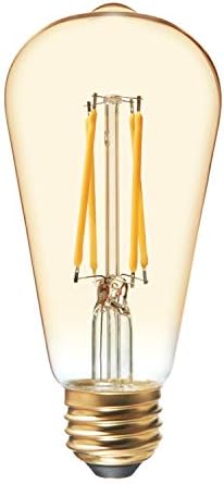 GE Lighting Реколта led лампа в стил Едисон, 6 W (Еквивалент на 60 W), Топла Светлина на свещи, Кехлибар Стъкло, Средната Основа, С регулируема яркост (2 опаковки)