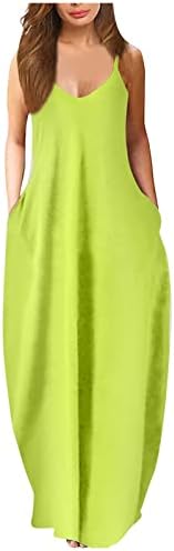 ZEFOTIM Пелерини за Бански костюми Женски на спагети презрамки с отворен Гръб Свободно Намаляване на Ежедневни, Плажни Рокли Maxi/Mini в стил Бохо