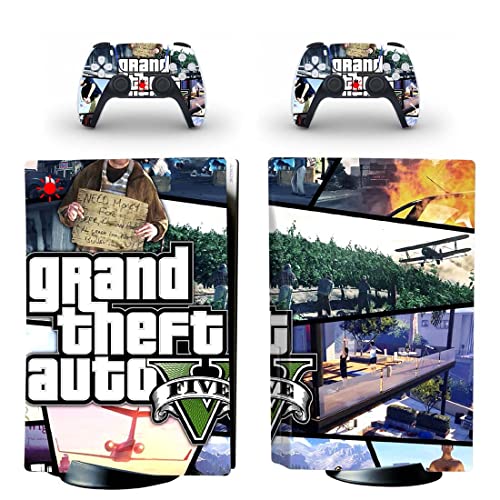 За PS4 PRO - Играта Grand GTA Theft And Auto Стикер на кожата PS4 или PS5 За конзолата PlayStation 4 или 5 и контролери Vinyl Стикер DUC-5988