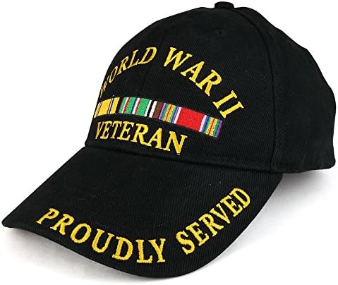 Бейзболна шапка на Ветеран от Втората световна война Armycrew, Бродирана Лента Структурна Военна Памучен бейзболна шапка