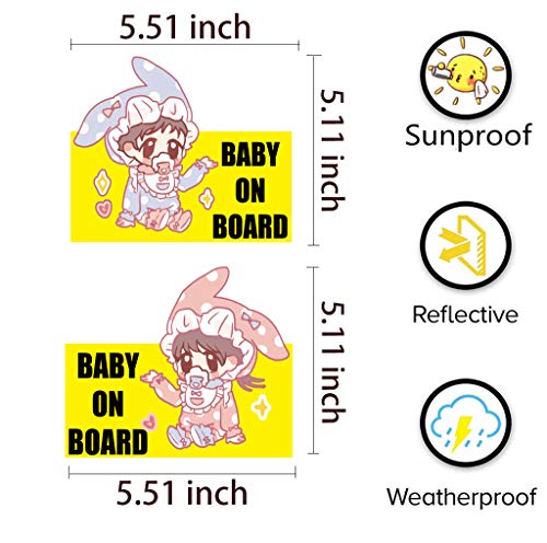 Табела Baby on Board за кола Ново Актуализиране на Етикети Kids Safety Baby on Board (2 бр.) (Момиче)