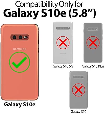 Кожен калъф-портфейл Goospery Mansoor Galaxy S10e (2019), двупосочен държач за карти [9 слотове за карти, 2 джоба за пари] Защитно флип-надолу капачката, за да фолианта - Вино