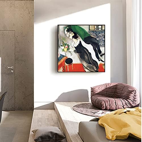 Марк Шагал Платно Стенно Изкуство - Щампи на рождения си Ден - Сюрреализъм Възпроизвеждане на картини с маслени Бои - Естетически Картини Плакат за Хола Спални Дома?
