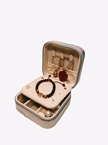 VALMS Travel Jewelry Box Organizer | Холограма Кутия-Органайзер За Бижута За Пътуване, колие и Гривна с Обеци За Жени,