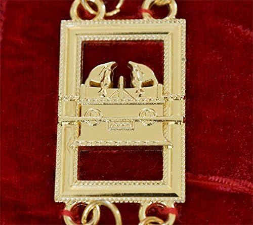Нашийник-Масонская Верига Bricks Masons Royal Arch - Злато /Сребро, В Червено