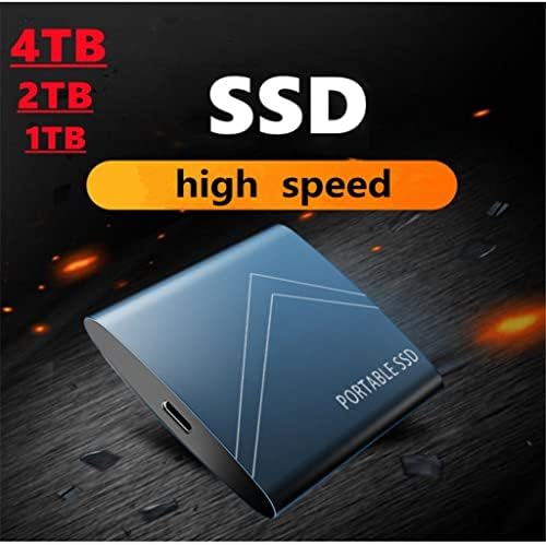 YDXNY Typc-C Преносим твърд диск SSD Pattern 4 TB И 2 TB Външен твърд диск 1 TB 500 GB Мобилен твърд диск, USB 3.1 Външен твърд диск (Цвят: синьо размер: 1 TB)