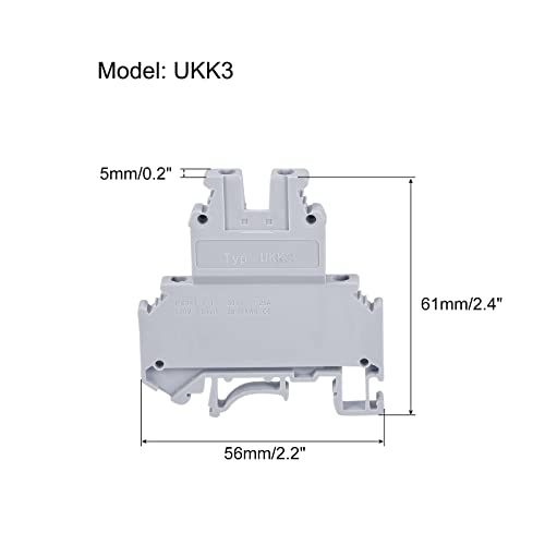 Монтиране на DIN-шина MECCANIXITY Дуплекс клеммные подложки винтового тип Сив UKK3 Опаковка от 5