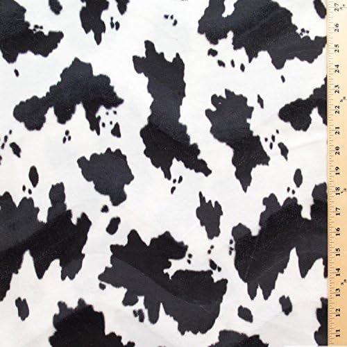 Черно-бяла кърпа Velboa с принтом крави и една вълнообразна мека изкуствена кожа с ширина 58 см, с ниско дрямка - Продава се The Yard