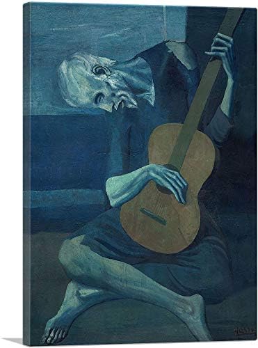 ARTCANVAS Стар китарист, 1903, Гравюра на Пабло Пикасо върху платно - 26 x 18 (дълбочина 0,75)