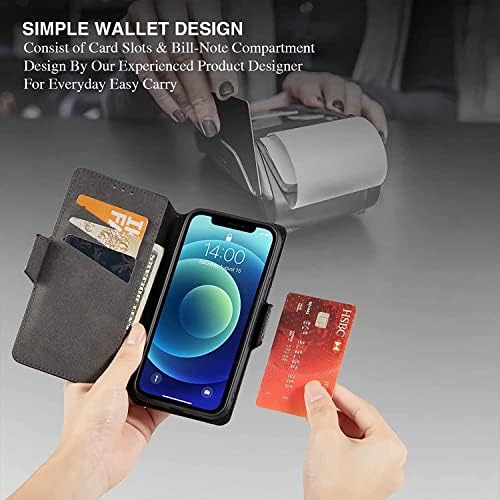 Флип калъф SAWIDEE за iPhone 13 Mini/13/13 Pro/13 Pro Max, една чанта-портфейл от естествена кожа, Отделения за карти, поставка от TPU, устойчив на удари Магнитен Защитен калъф-за награда (Цвят: златен размер: 13 6,1