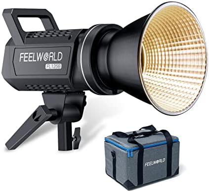 FEELWORLD FL125B два цвята Видеосвет мощност 125 W и Правоъгълен Софтбокс FSR120 30X120 см, захранващ кабел, с 3-контакт с вилица САЩ