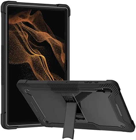 Калъф за таблет Съвместима с Samsung Galaxy Tab S8 Ultra 14,6 (SM-X900/X906) Защитен калъф Здрава поставка устойчив на удари Защитен калъф Калъф за таблет (Цвят: черен)