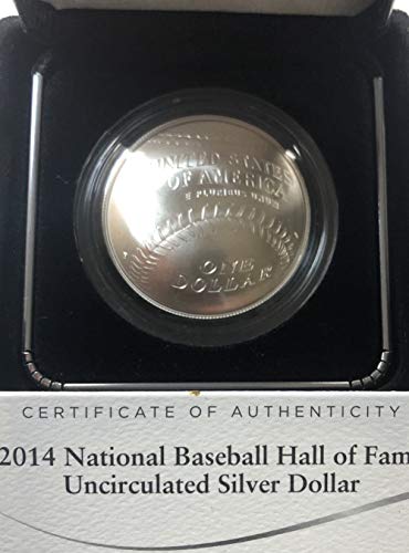 2014 P Незабравим долара на Националната Зала на славата бейзбол на САЩ Диамантена монетен двор на САЩ, без да се прибягва