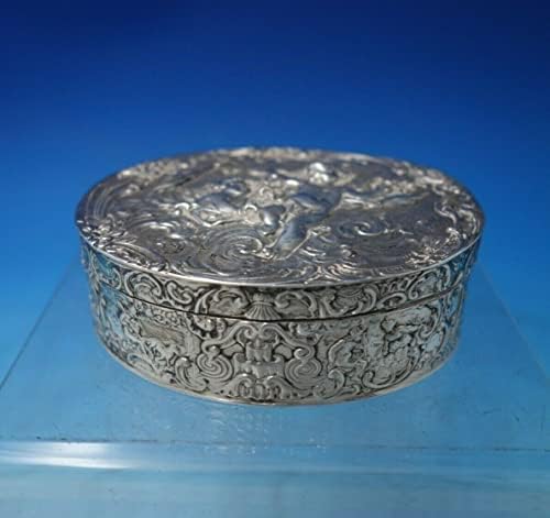 Ковчег за бижута от немски сребро Storck and Sinsheimer .800 с Херувимчиками 375 (6068)