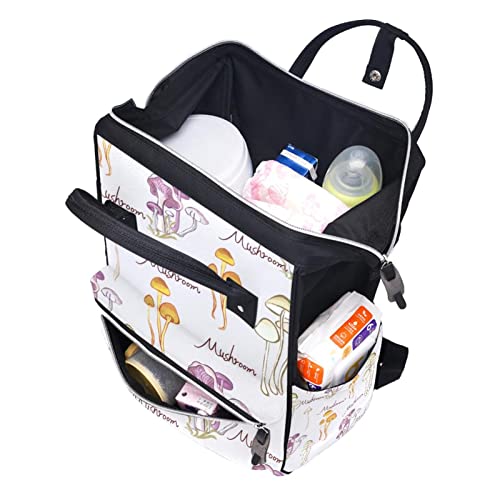 Чанта за бебешки Пелени, С Хубав Модел Гъби, Чанти за Памперси за Бременни Голям Капацитет, Чанта за Книги за Възрастни