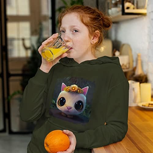 Детска hoody отвътре с гъба Смешни Cat - Детска hoody с цветен дизайн - Тема hoody с качулка за деца
