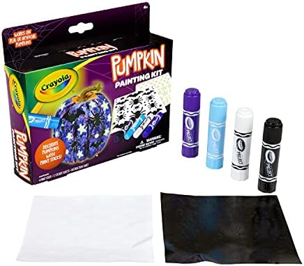 Комплект за декорация на Тиква Crayola Galaxy No Carve, Набор от детски бои Less Каша, Светещи в Тъмното Етикети