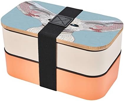 Кутия за обяд Bento Специална Статуетка С Лисьими Уши Фенек За Мъже И Жени, Кутия за Bento с 2 Отделения