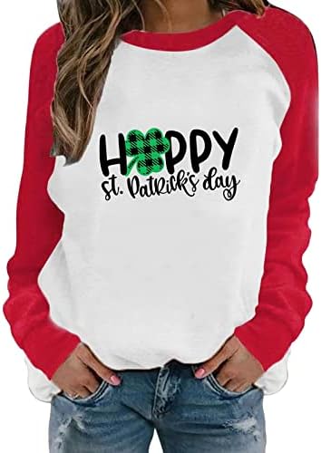 Свитшоты на Деня на Св. Патрик, Дамски Тениски с равен брой гласове-Боя, Забавен Кръгъл Отвор, по-Големи Размери, Празнични Щастливи Ризи