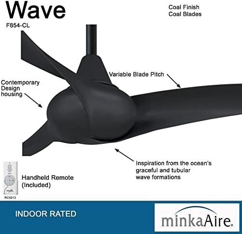 Вентилатор на тавана на SHIN-AIRE F854-CL Wave 44 с дистанционно управление във Въгледобивната довършителни работи