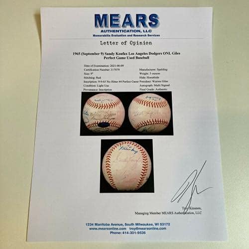 Санди Куфакс Идеалната игра, Подписан от Рециклирани бейзболна топка с автограф на Роналд Рейгън PSA & JSA - MLB