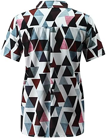 CGGMVCG Модни Блузи за Жени, Ризи с Копчета, Основни Блузи с Къс Ръкав, Женски Графични Тениски