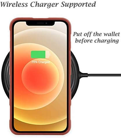 AMOVO е Съвместим с iPhone 12 Mini Чанта-портфейл подвижна [Веганская кожа] [Каишка за ръка] [Слот за карти] [Функция на каботажните] Защитен калъф-награда за телефон, съвместим с iPhone 12 Mini (кафяв)