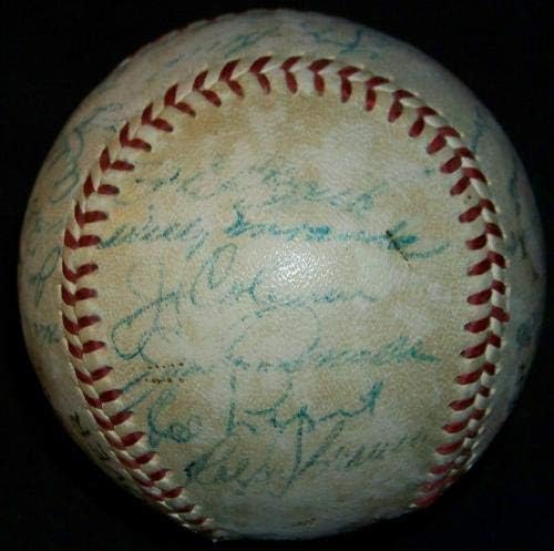 1954 Отбор Ню Йорк Янкис подписа бейзболен договор с Мики Мэнтлом Йога Берра 24 Auto JSA LOA! - Бейзболни топки с автографи
