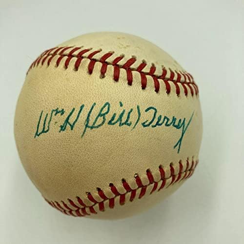 Бил Тери подписа Официално споразумение за Национална лига бейзбол JSA COA - Бейзболни топки с Автографи