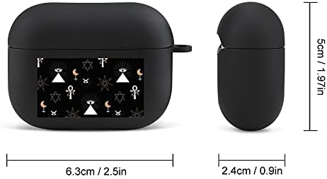 Силиконов Защитен устойчив на удари калъф с шарките на Езотеричното символ, който е Съвместим с Калъф за безжично зареждане на устройства на Apple Airpods Pro