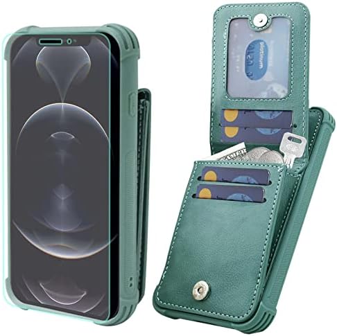 Чанта-портфейл VANAVAGY за iPhone 11, Кожен калъф-книжка с магнитна закопчалка, устойчив на удари калъф за телефон [Защитно фолио в пакета] с RFID заключване, Отделения за кредитни карти, Поставка за Apple iPhone 11