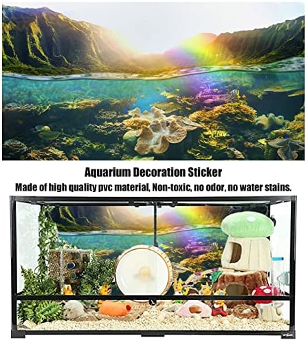BAHULA 3D Фон за Аквариум С Рибки, Декоративен Хартиен Фон за Универсален Аквариум - Подводен Плакат с фон за аквариума с коралови Рибки, PVC Самоклеящийся Пейзаж за декор на Аквариум, 122x76 см
