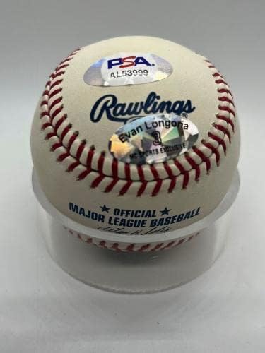 Евън Лонгория Тампа Рэйс Подписа Автограф Официален Представител на MLB Бейзбол PSA DNA * 99 - Бейзболни топки с Автографи
