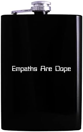 Empaths Are Dope - фляжка за алкохол и алкохолни напитки с капацитет от 8 грама, черна