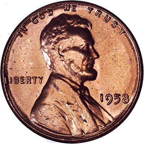 1958 Линкълн Пшеничен Цент 1C Блестящ Необращенный