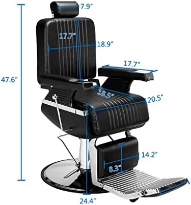 Коса стол ZLXDP с възможност за сгъване на облегалката, Стол за подстригване, Въртящо се и поднимаемое, Лесно опускаемое, Черно