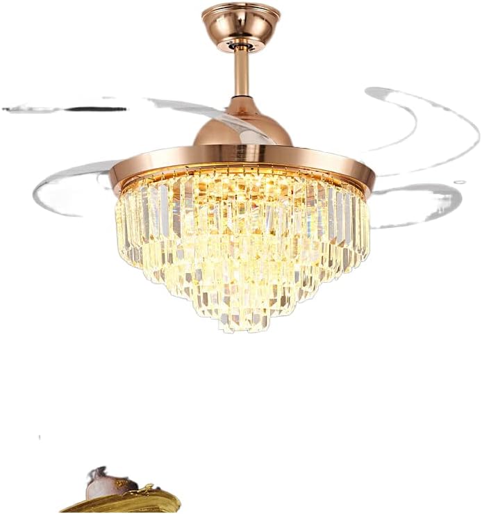 Модерни LED Луксозни Златни Съвременните Сгъваеми Кристални вентилатор на Тавана с Осветление Дистанционно Управление Ventilador Teto Techo Home Фен Lamp