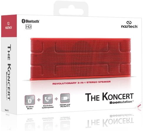 Bluetooth-високоговорител Naztech 12256 N52 Koncert - на Дребно опаковка - Червен