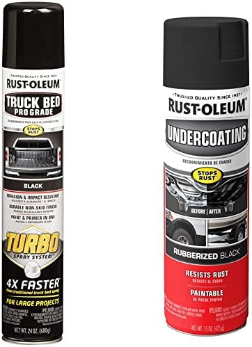 Покритие за каросерията на камион Rust-Crotonis 340455, 24 мл, черен (опаковка от 1) и 248657 Гумирани спрей за грунд, 15 грама, черен