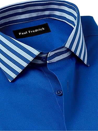 Мъжки однотонная риза Класически намаляване на Негладкого памук Paul Fredrick
