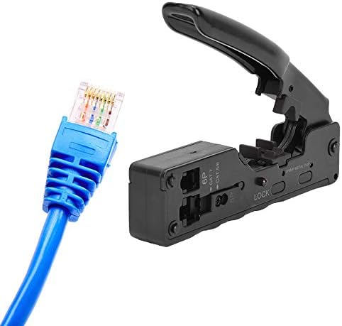 7 Клещи за кримпване на кабелни мрежи, Удобна дръжка RJ Клещи За кримпване на мрежата Клещи с дълъг срок на служба на Тежкотоварни за Монтажна рамка за модул