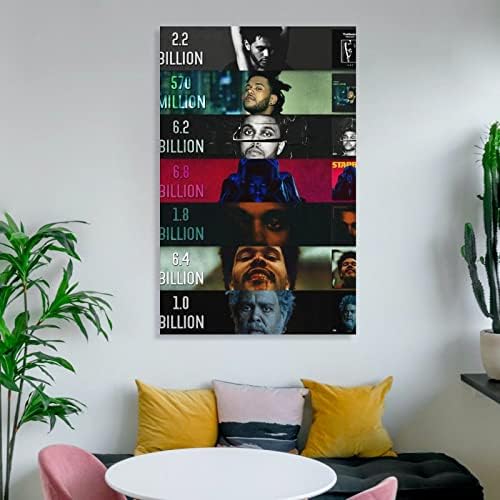 The Weeknd Всички Обложки на Музикални албуми Плакати Окачен Плакат на Платното за Стенен монтаж Арт Декор Домашна Рамка Закачалка Плакати Превъртане Стенопис 12x18 инча