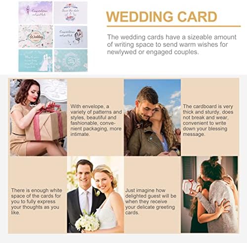 Abaodam 2 комплекта Празничен Пакет за Младоженци с Поздравителни подарък за Участието и Покани Конвертами Дъска за Душата Ръкописни пощенски Картички с Благословият